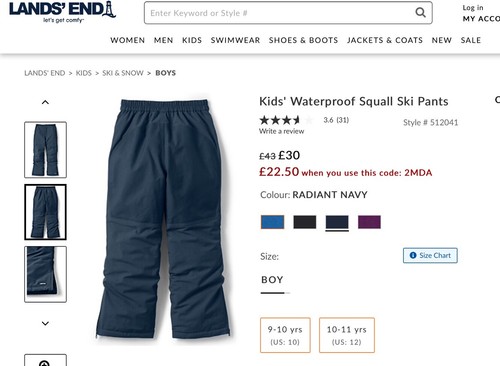 Lands end wasserdichte squall - end,